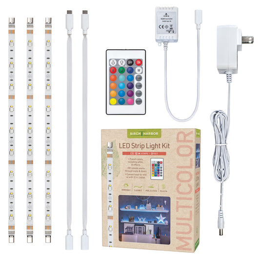 Multicolor 12" LED Strip Light Kit with Remote