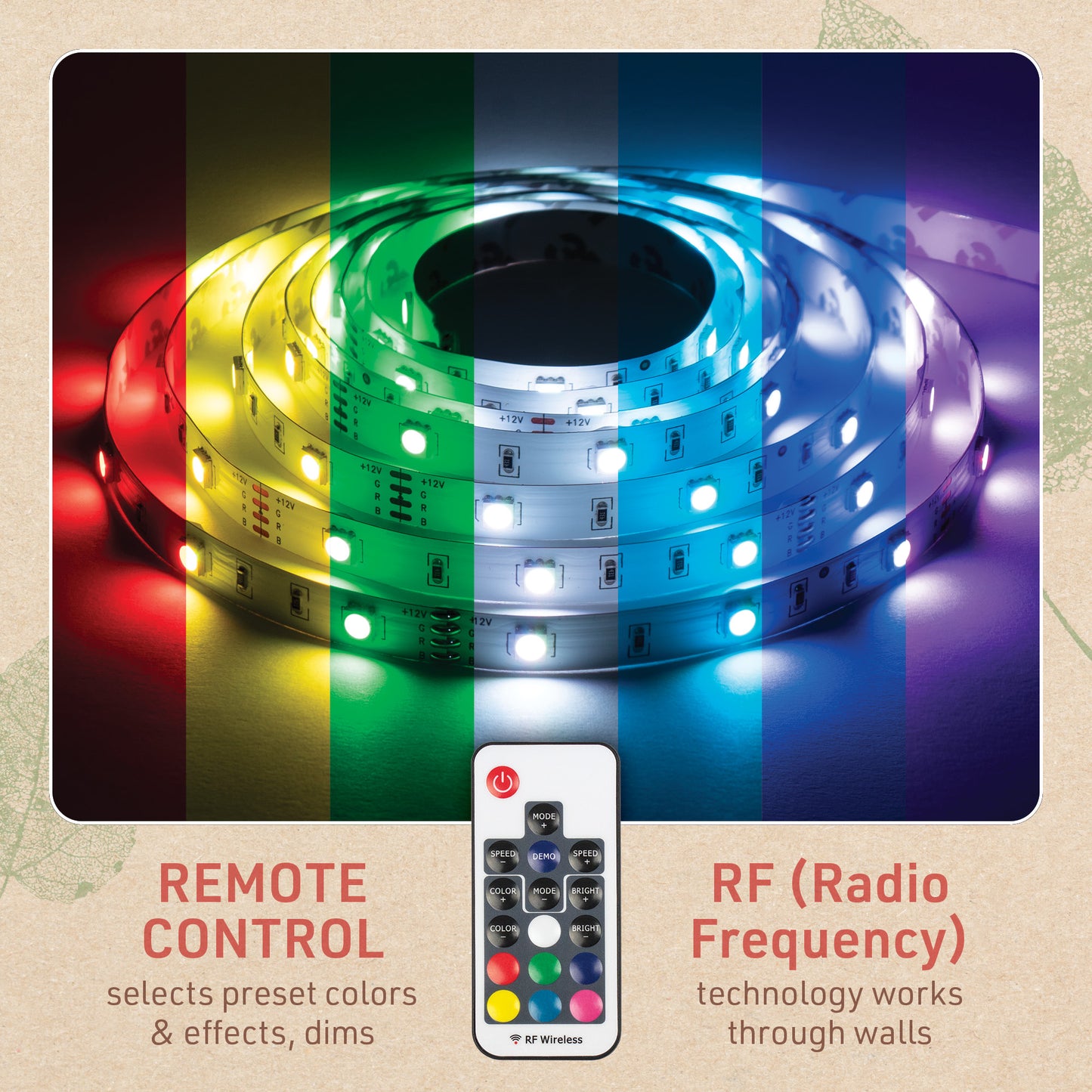 Multicolor LED Strip Light Kit with Remote